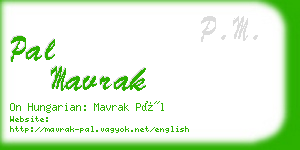 pal mavrak business card